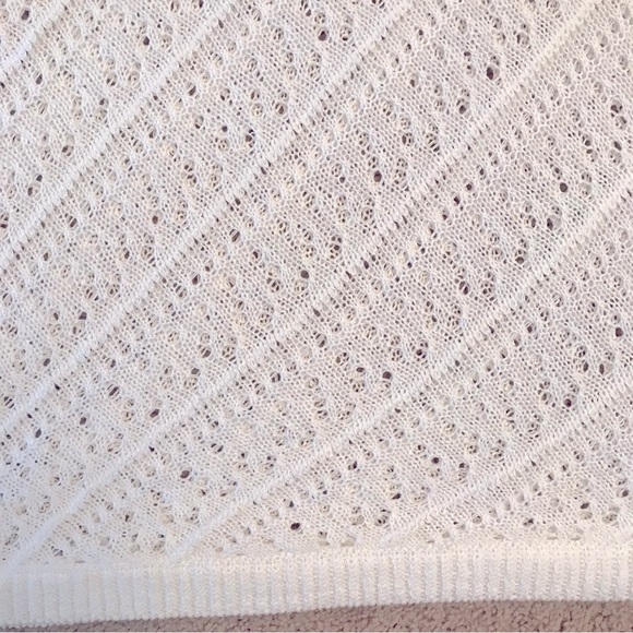 Emily Daniels White Knit Sweater Women Size Large Pullover Open Lightweight Knit - Picture 6 of 8